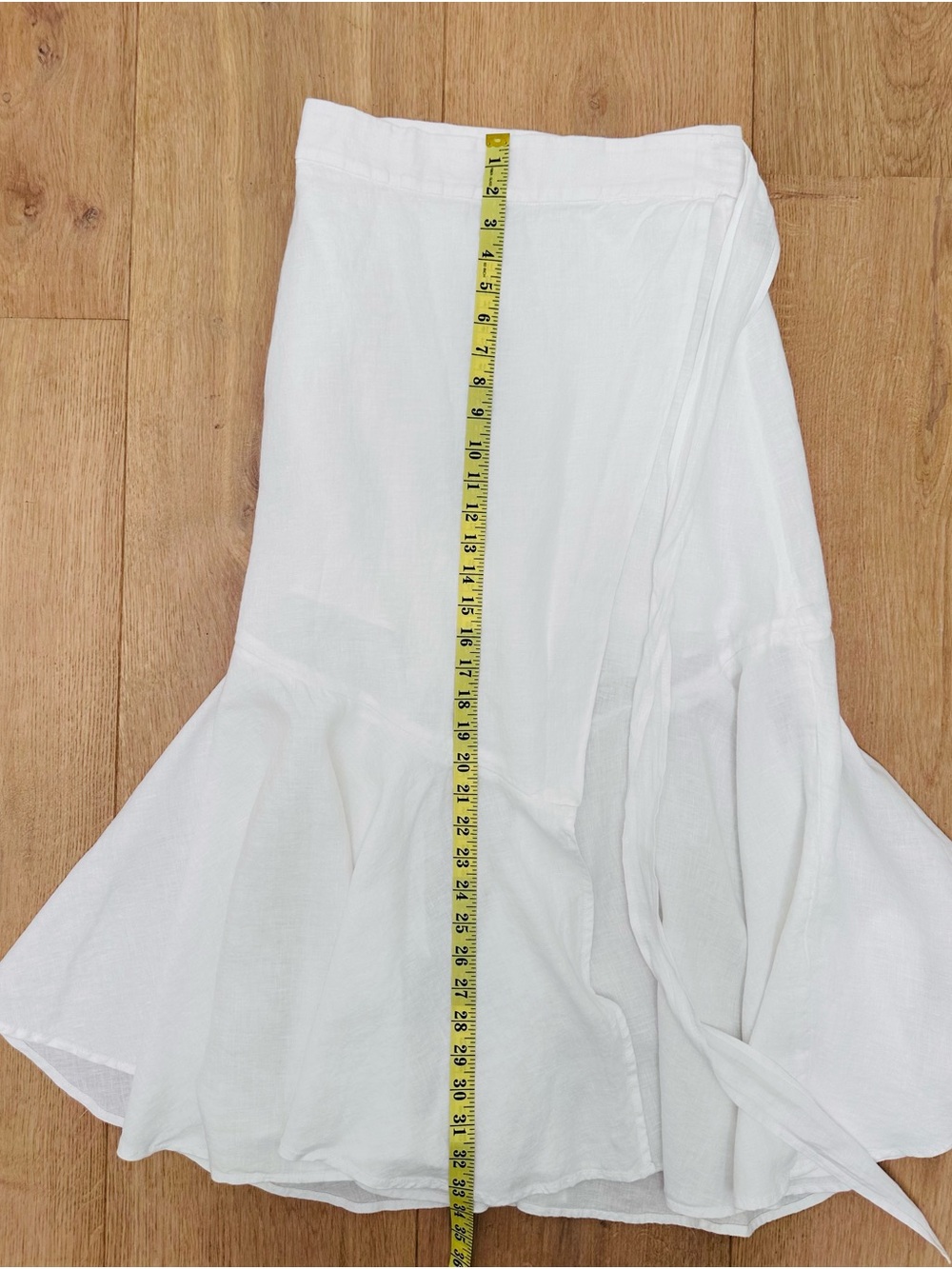 J. Crew White Linen Wrap Midi Skirt with Flounce Hem - Picture 6 of 10